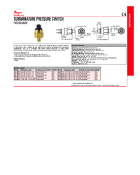 Thumbnail of document Data Sheet - A2 Subminiature Pressure Switch